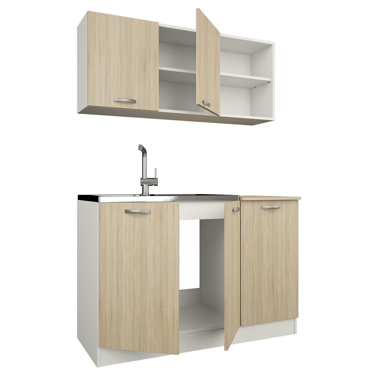 Set Cucina Ara haaus, Rovere Sonoma/Bianco, L 120 cm - 2