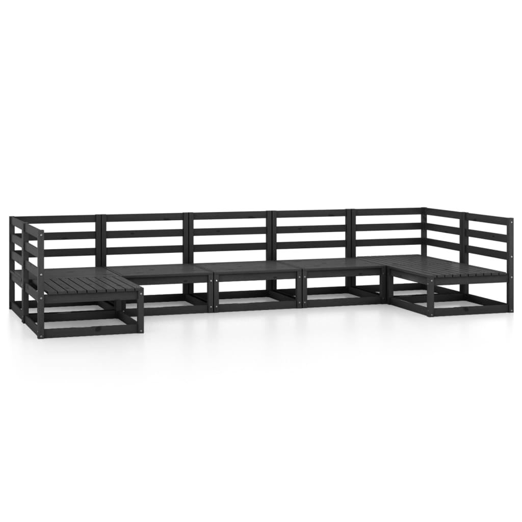 Salon bas de jardin en Bois Noir 6 personnes - 8