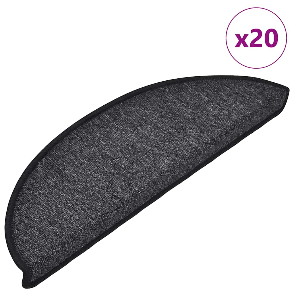 Tapis d'escalier 20 pcs | Paillasson d'escalier | Tapis de marche anthracite 56x17x3 cm CFW938149 - 2