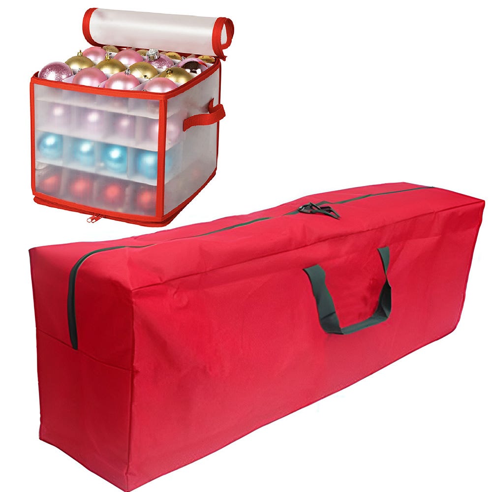 Modo Borsa Portaoggetti Per Albero Di Natale E Decorazioni (borsa Rossa Extra Large Per Albero Di Natale - Foto 10