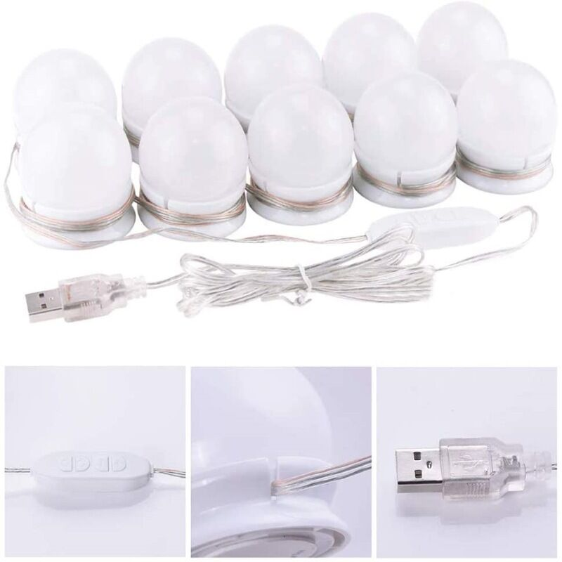 Miroir Lumière 10 Hollywood Ampoules Dimmable LED Lumière Kit Salle De — free download