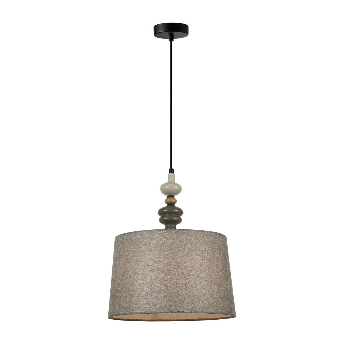 Lampa wisząca Nerom czarny mat-szara 1xE27x60W styl klasyczny wym: 150 x 34 x 34 cm tkanina Italux