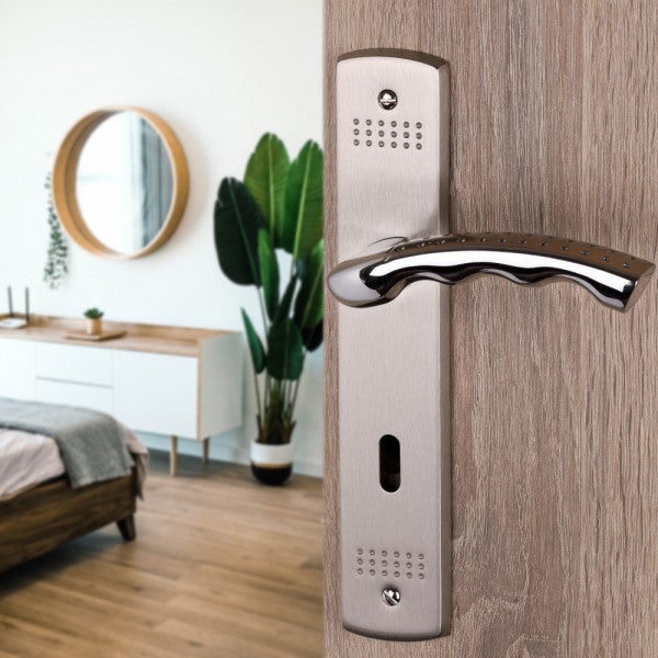 Poignée D'entrée à Clé Signature Hardware 441483 - Nickel Brossé - Laiton Massif