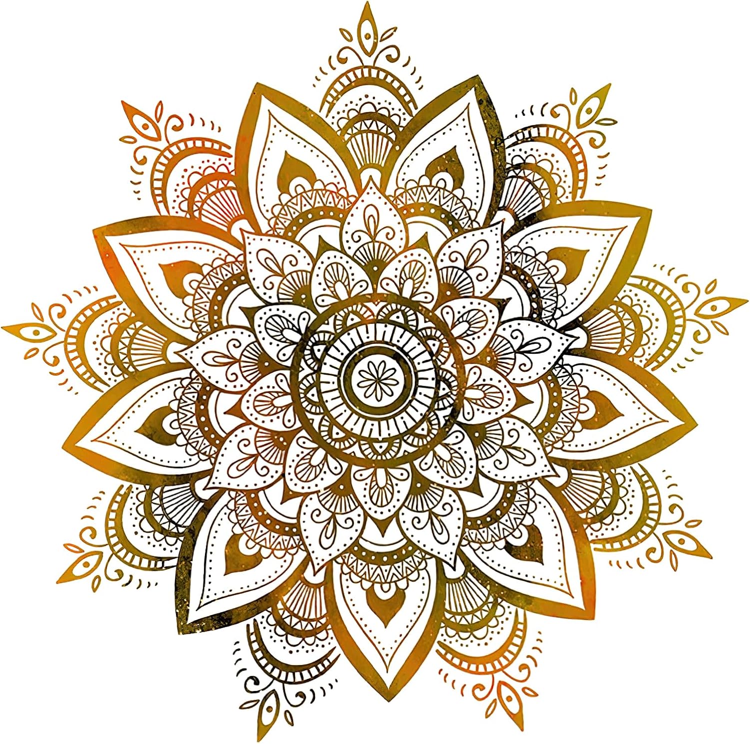 Runtoo Adesivi Murali Mandala Nero Adesivi da Parete Boho Fiori di Loto Decorazioni Muro Camera da Letto Soggiorno Yoga