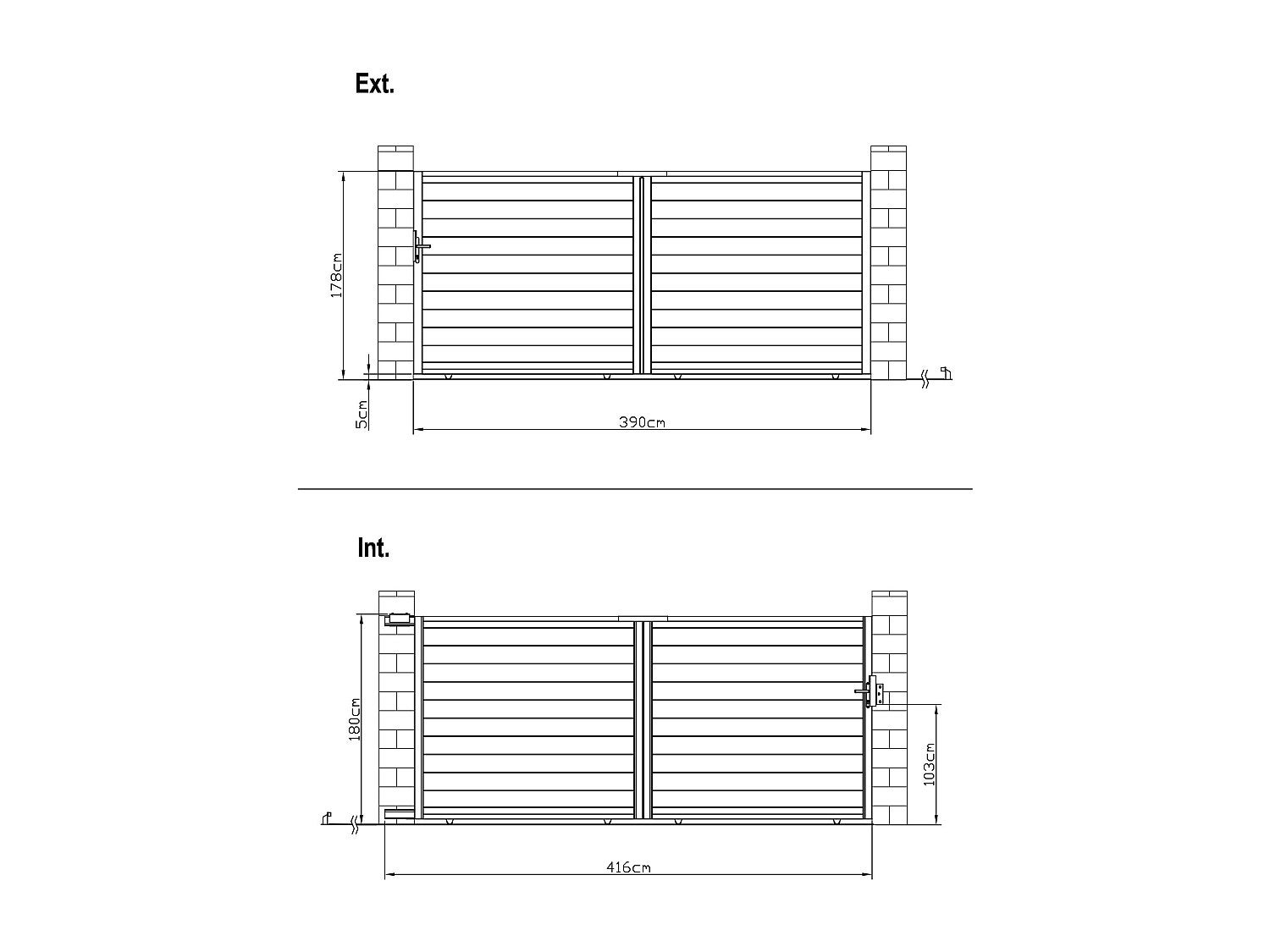 Portail coulissant aluminium plein L416 x H180 cm anthracite - NAZARIO - 4