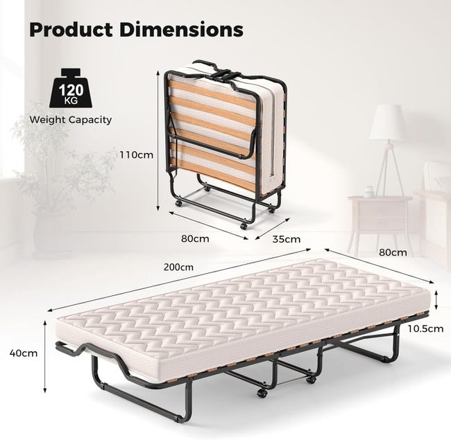Lit de camping pliable portable pour adultes avec matelas – Lit de camping extra large robuste idéal pour les voyages, l'extérieur, le bureau, l'intérieur et la pêche Lit de camping pliable portable pour adultes avec matelas – Lit de camping extra large robuste idéal pour les voyages, l'extérieur, le bureau, l'intérieur et la pêche