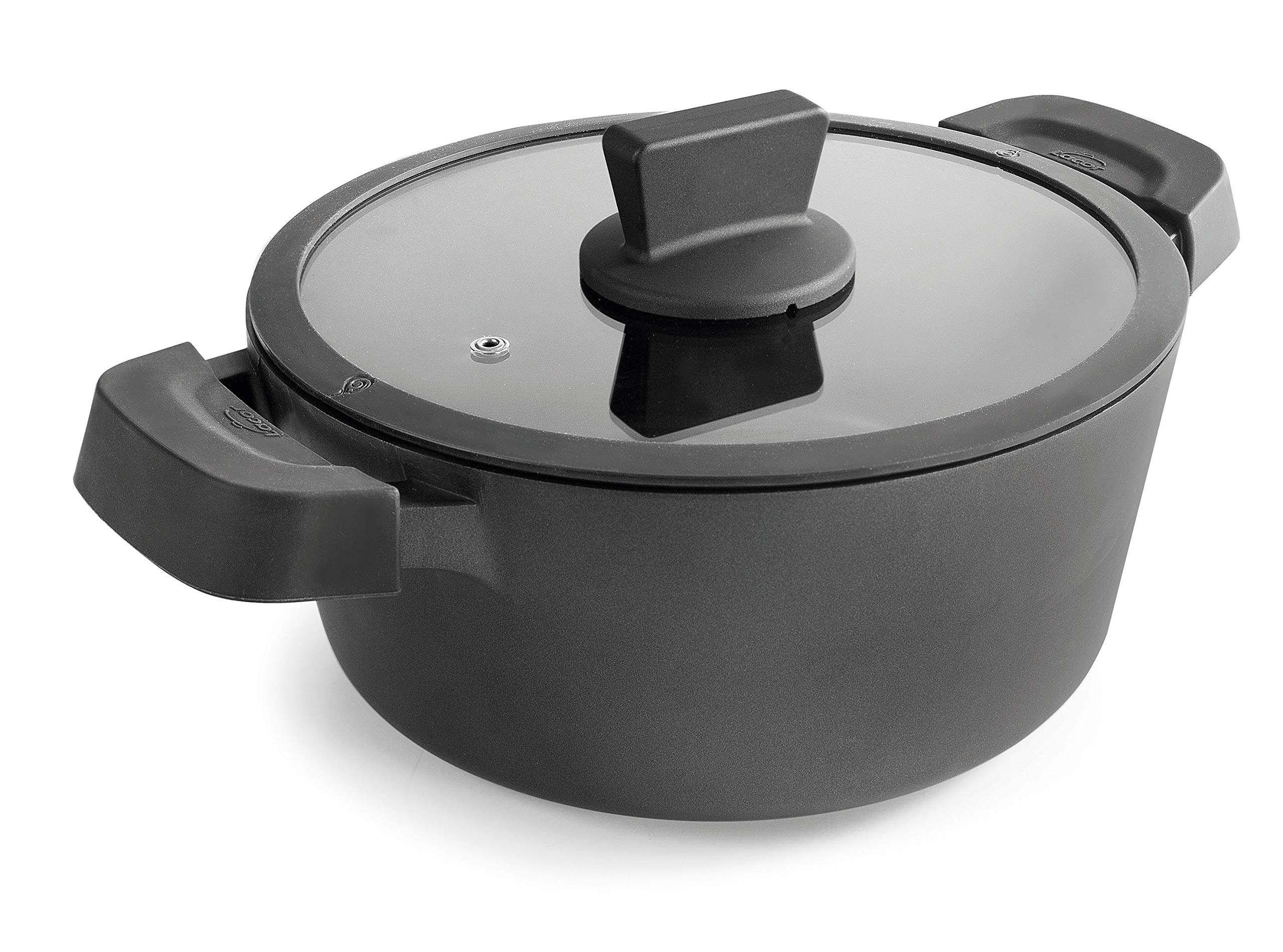 Lacor - Cacerola con tapa titanium pro con antiadherente, Aluminio, 28