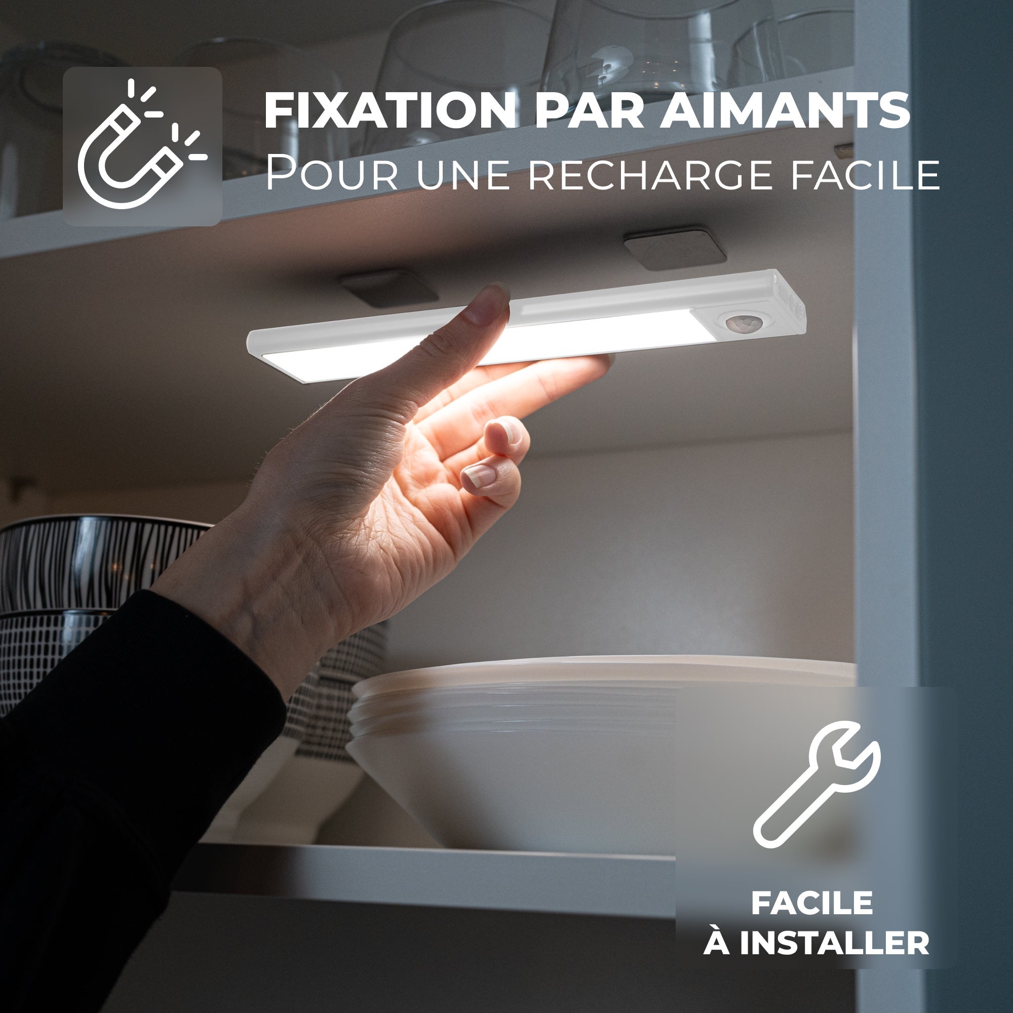 Barre LED - Extra plate - Sans fil - Détecteur de mouvement - 3