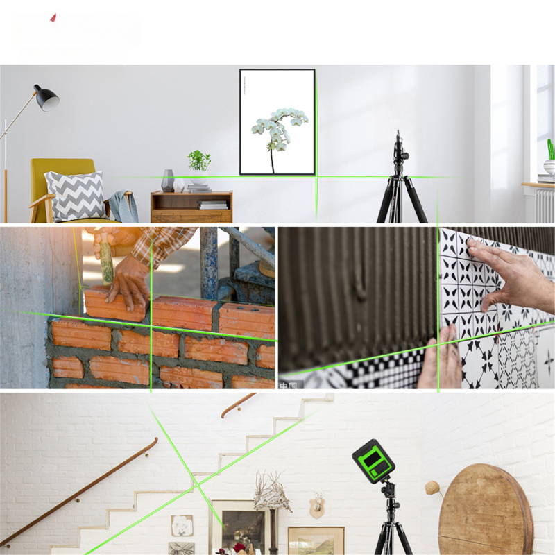 Livella laser a linee incrociate verde, 2 linee verde, autolivellante, supporto magnetico, strumento portatile per costruzione e fai da te - 6