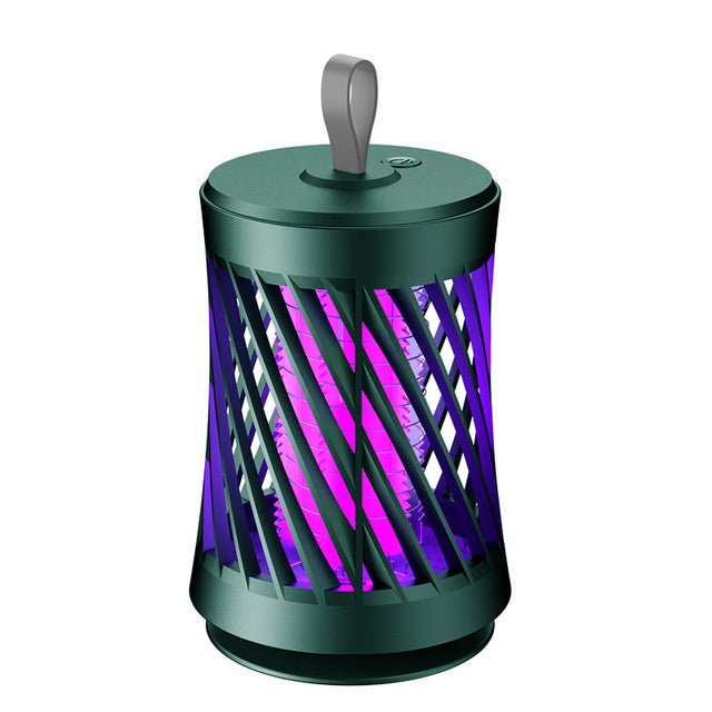 Matamoscas eléctrico para interior y exterior, 2 en 1, potente matamoscas con luces violetas, 16 x 10,5 cm