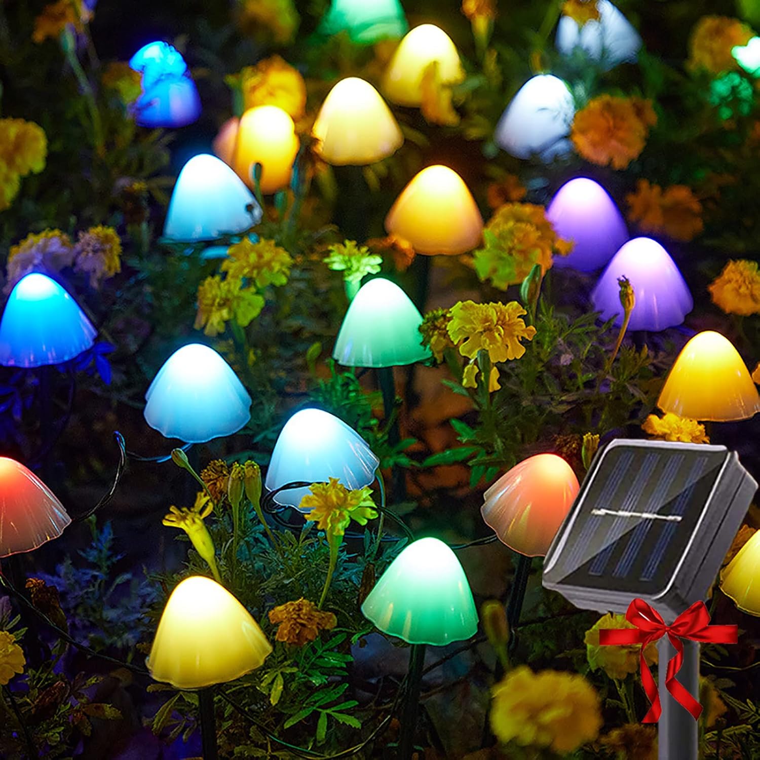 8 Pièces Décorations Noël Extérieur Lumineuses Solaires - Étoile, Flocon, Sapin, Élan