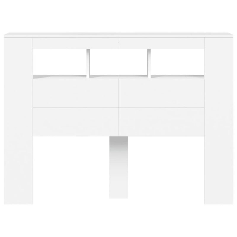 Tête de lit à LED blanc 140x18,5x103,5 cm bois d ingénierie - 6