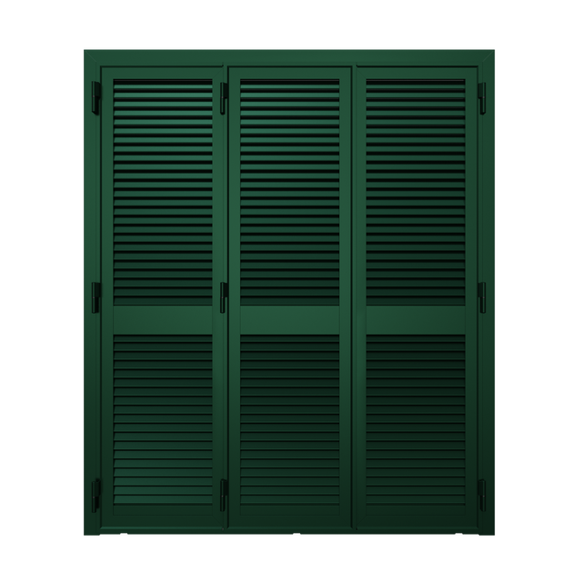 PORTAFINESTRA PERSIANA 3 ANTE ZINCATA COLORE VERDE 180X220 APERTURA DX TELAIO TIPO A