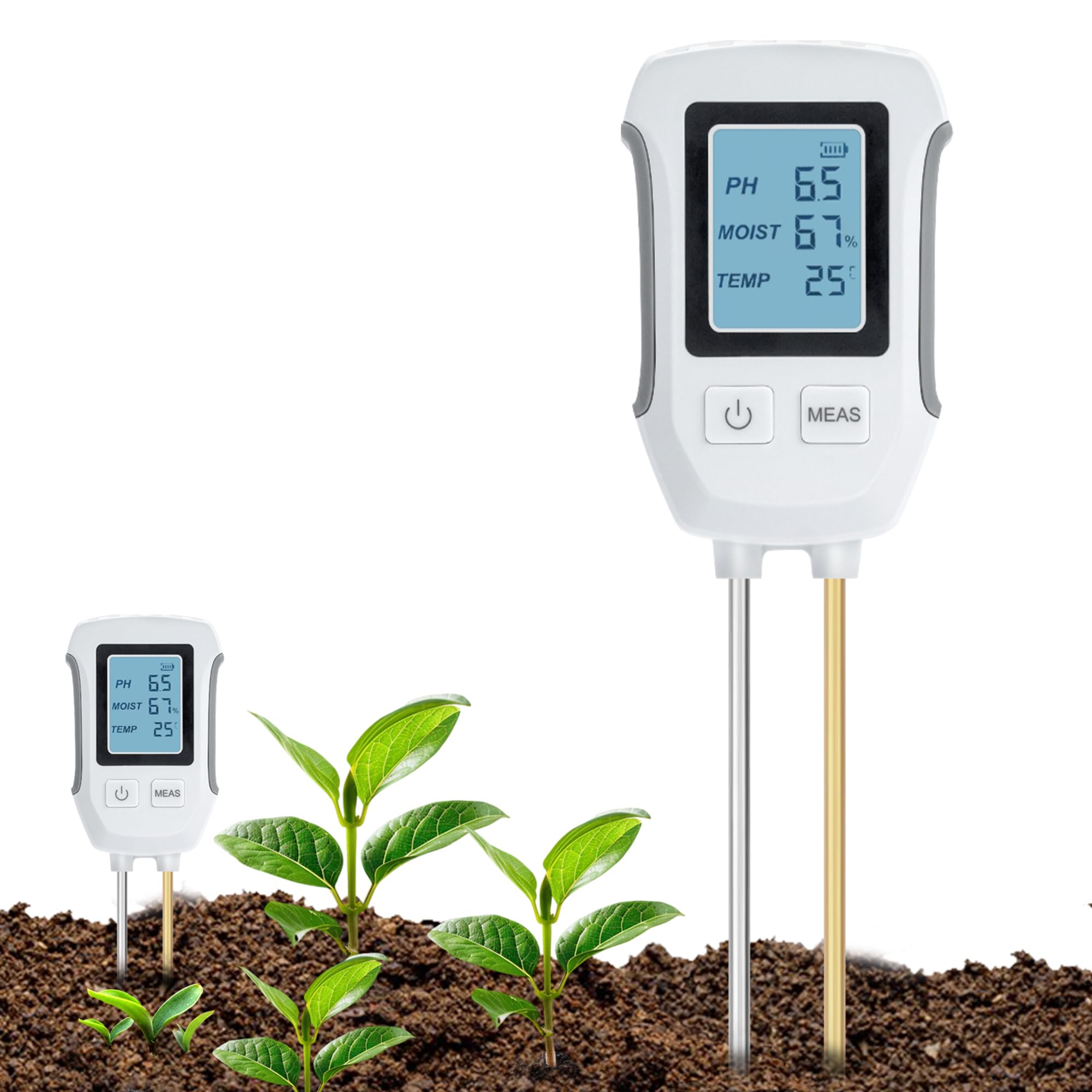 Tester gleby pH w Detektor testowy kwasowości i zasadowości gleby Pomiar temperatury i wilgotności z podświetlanym wyświetlaczem LCD kompatybilny