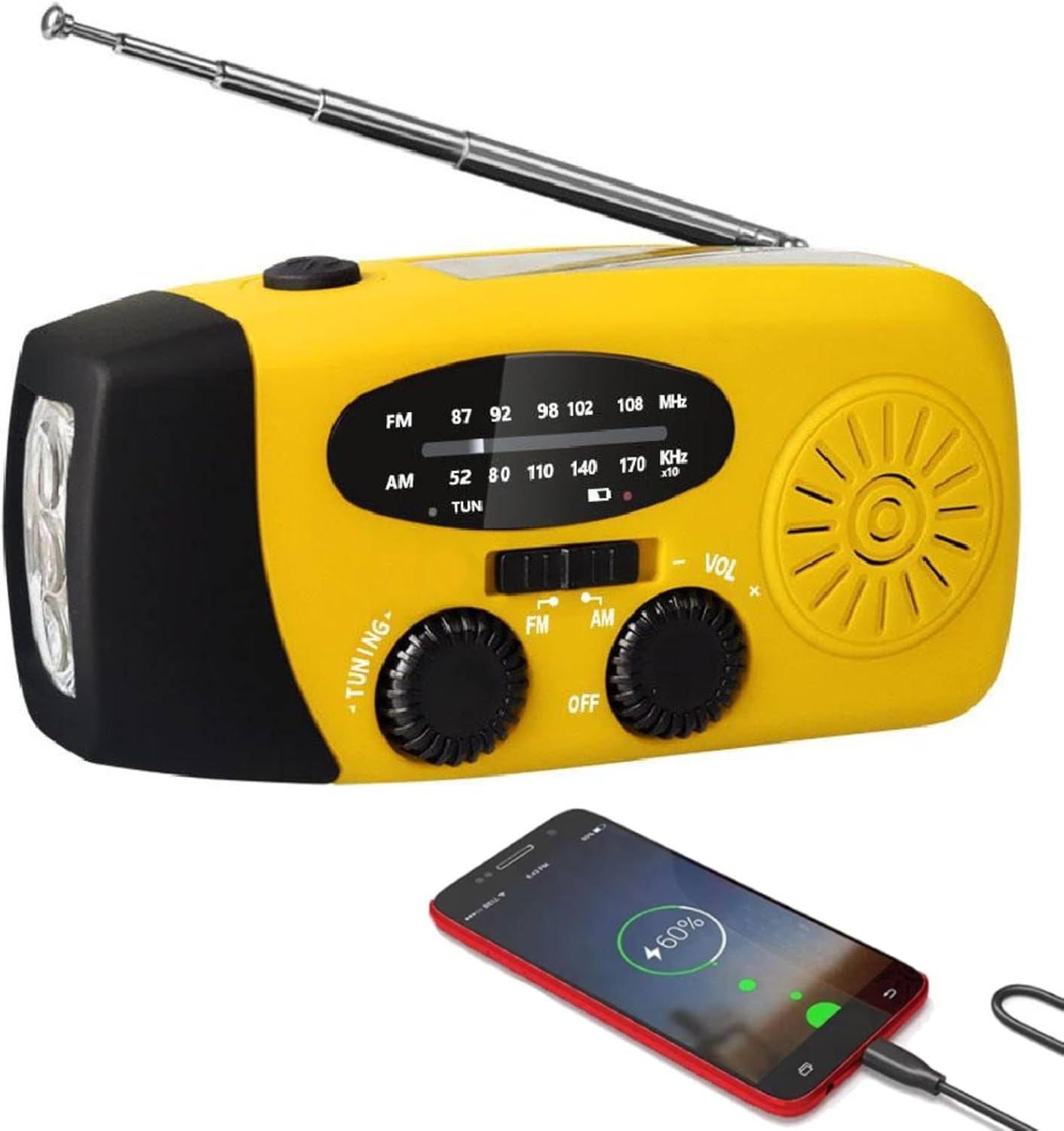 Lampe Torche DuraPro Megabrite – Manivelle, Radio AM/FM, LED Rechargeable – Occasion