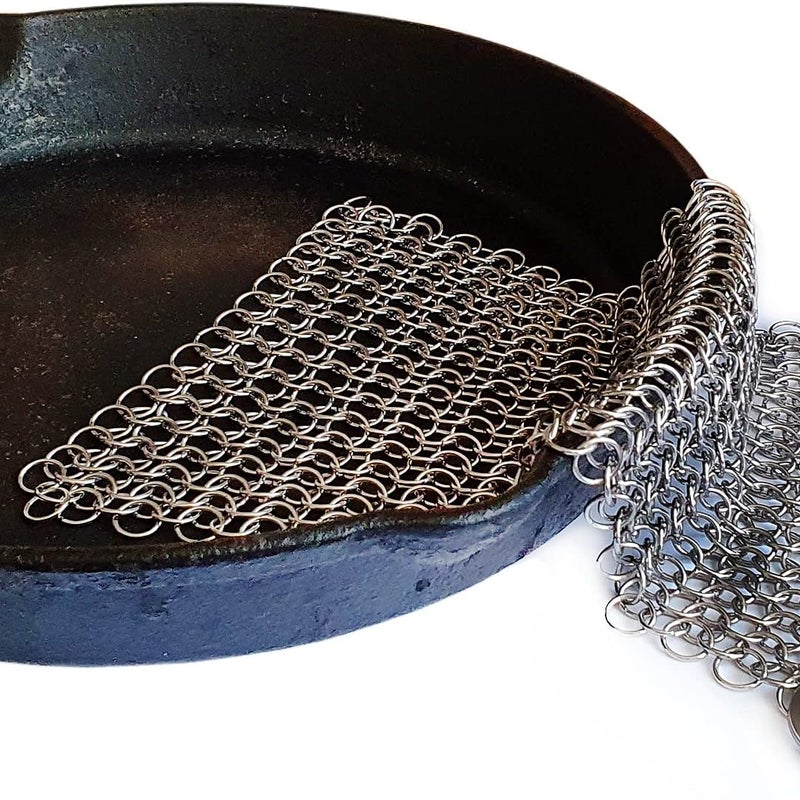 Gąbka siatkowa, gąbka ze stali nierdzewnej 304, szczotka stalowa do garnków i patelni (17,5 x 17,5 cm)