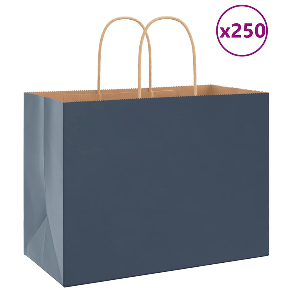 Raylu Paper 25 Sacs Kraft Avec Poignées - 35x14x44cm (Bleu Marine, Personnalisables, Cadeau Mariage/Anniv)