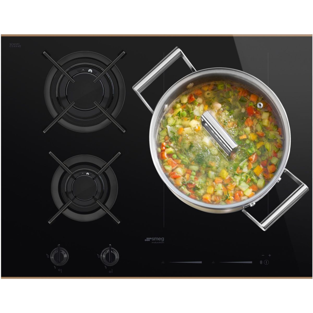 Plaque mixte induction gaz SMEG PM6643R - 6