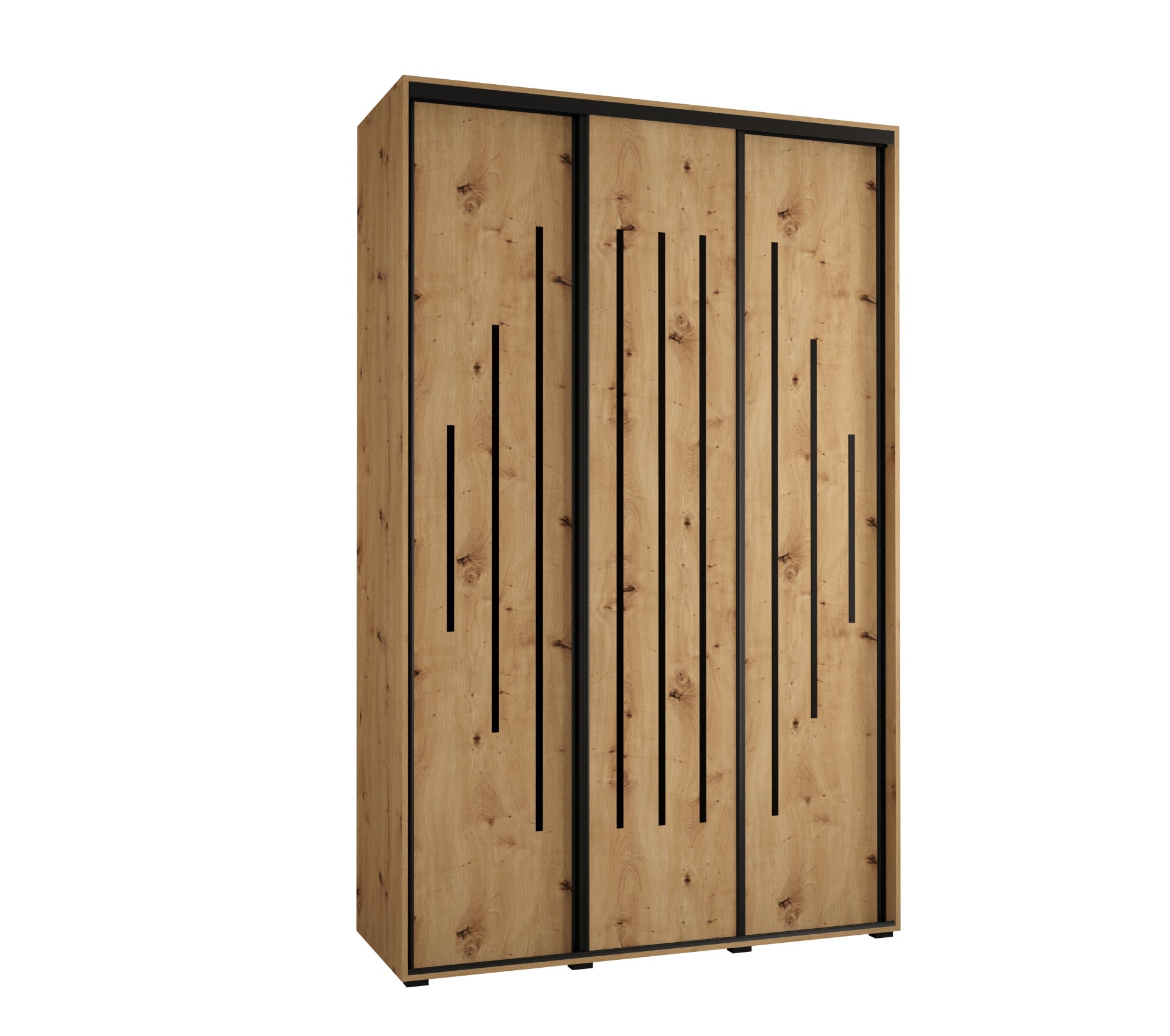 Szafa przesuwna wysoka Davos 12 160 x 60 x 235,2 cm artisan + artisan + u. czarny - Abiks Meble