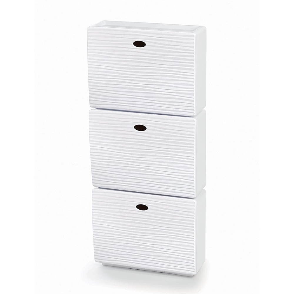 Meuble à Chaussures à Tiroirs Inclinés – Rangement Entrée, Design Blanc, Gain De Place (82x52x23 Cm)