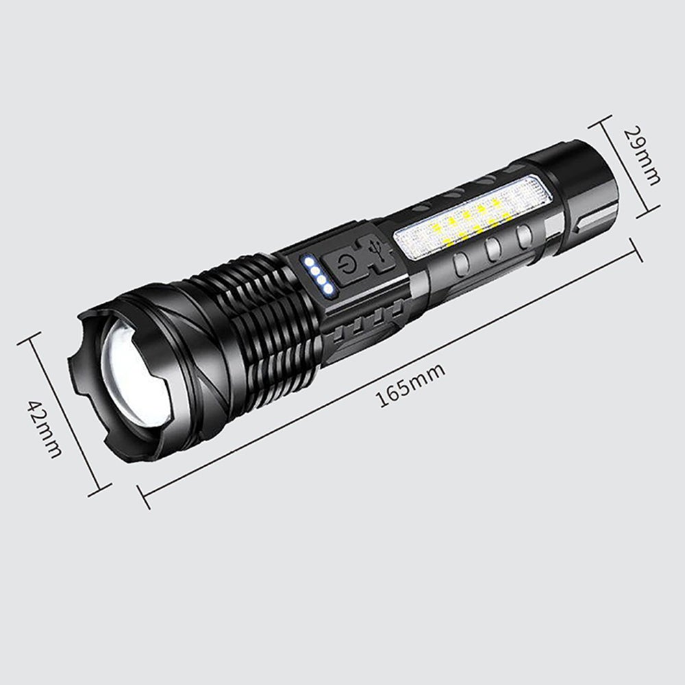 Trade Shop - Torcia Led Usb Ricaricabile 5w+3 Luci Cob Campeggio Escursionismo Caccia Q-led66 - | Leroy Merlin
