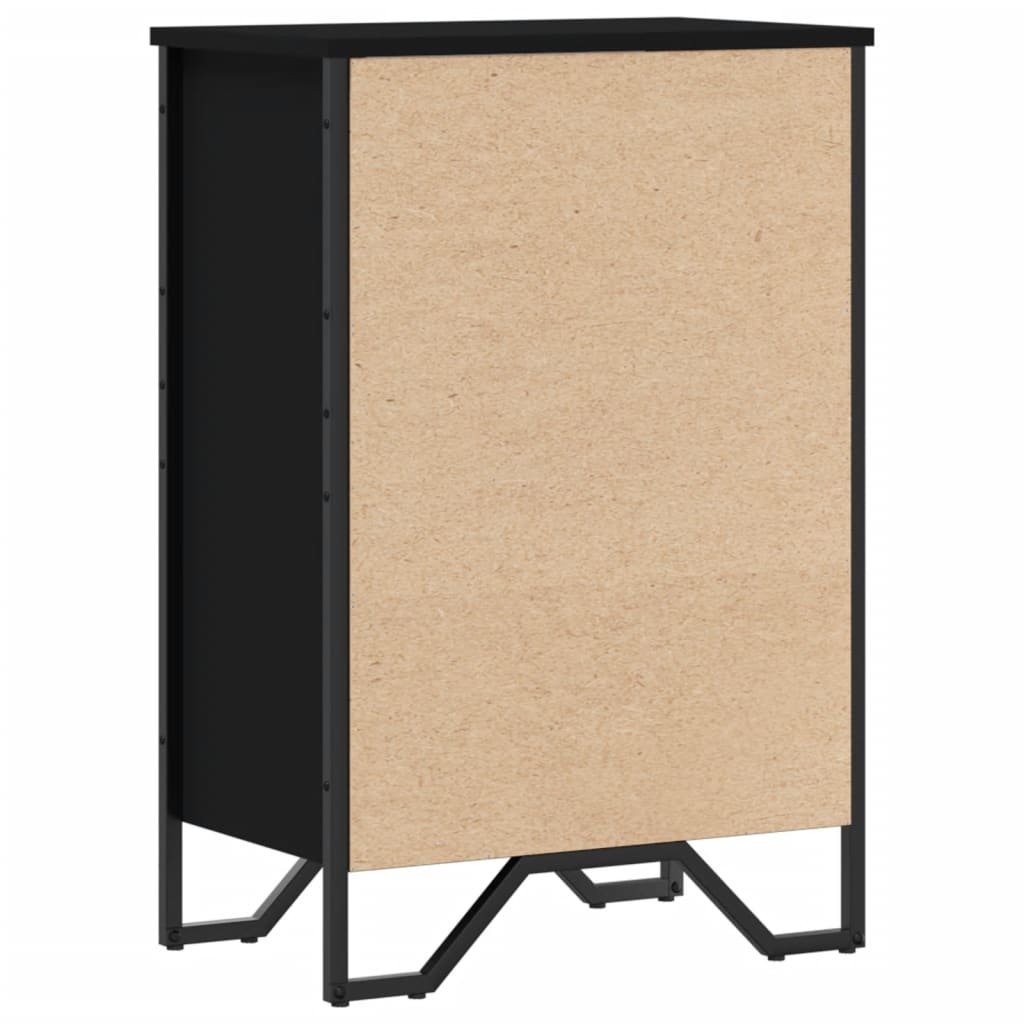 Bibliothèque noir 50x31x74,5 cm bois d ingénierie - 6