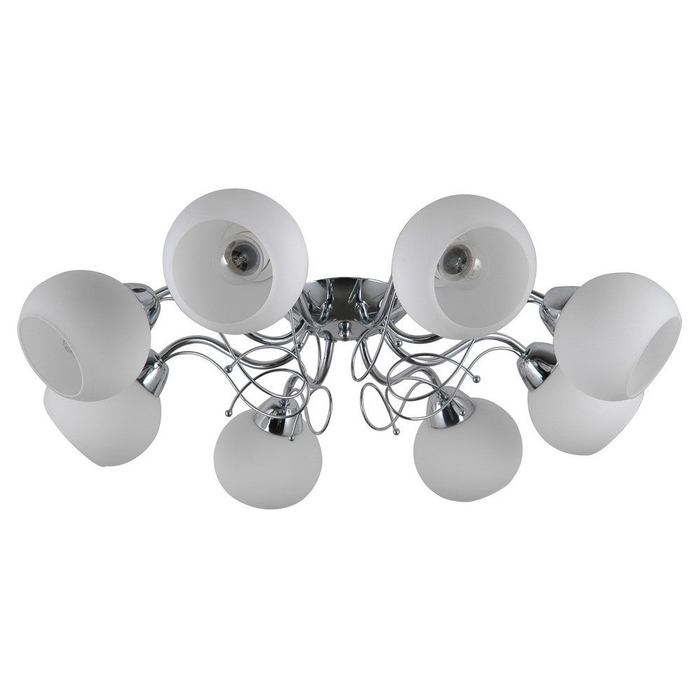 Lampa wisząca Masseri chromowana biała 8xE27x40W wym: 25 x 67 x 67 cm metal Italux - 3