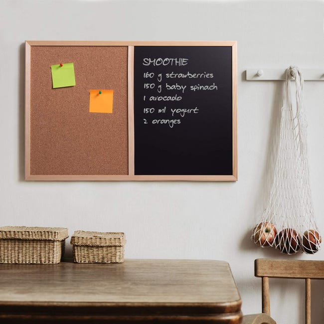 Set di Bacheca in Sughero 20x30 cm Con Cornice in Legno - Materiale di Montaggio e Puntine Incluse - Per Cucina Set di Bacheca in Sughero 20x30 cm Con Cornice in Legno - Materiale di Montaggio e Puntine Incluse - Per Cucina