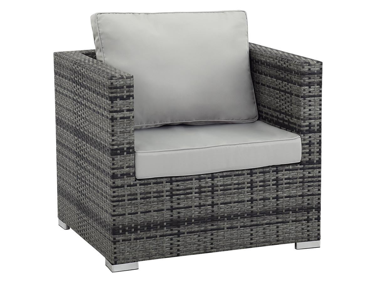 Fauteuil jardin en résine tressée "Ibiza" - Florida - Gris | Leroy Merlin
