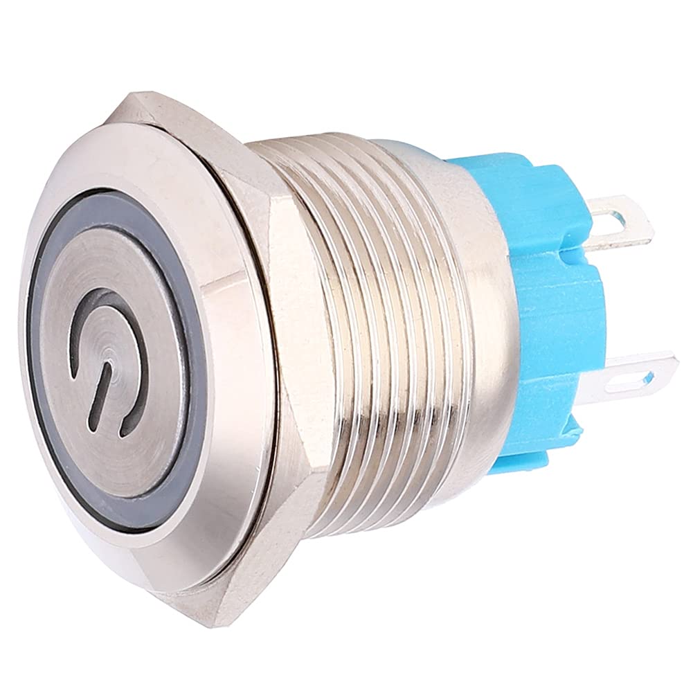 4 Interrupteurs Poussoirs à LED Rouge Marine - Bouton Annulaire, Montage Ultra Flush 19mm, 10A - CHYF