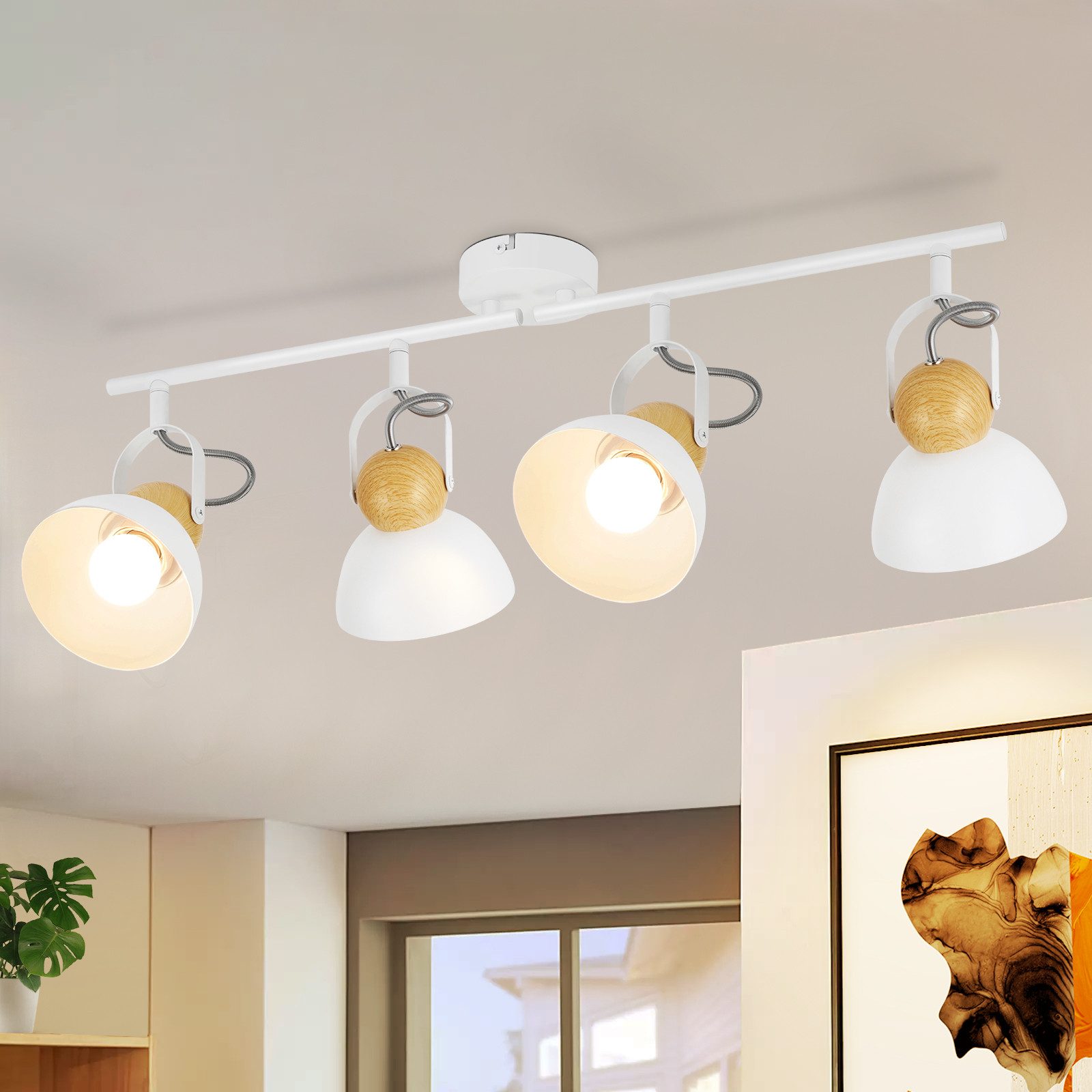 NETTLIFE Vintage sufitowy Reflektorowa czarny E27 350° regulowany korytarz lampa retro industrial metal regulowany