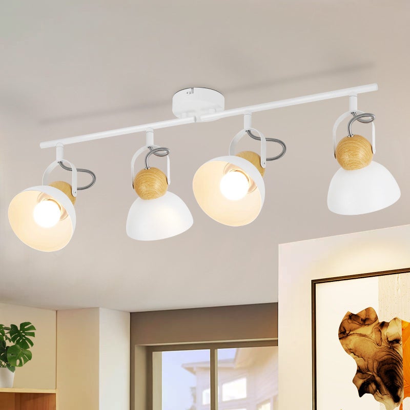 NETTLIFE Vintage sufitowy Reflektorowa czarny E27 350° regulowany korytarz lampa retro industrial metal regulowany