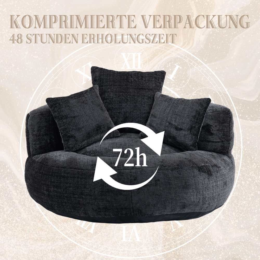 Canapé paresseux Chenille avec dossier haut et trois coussins - Fauteuil durable pour adultes et enfants, intérieur/extérieur - 7