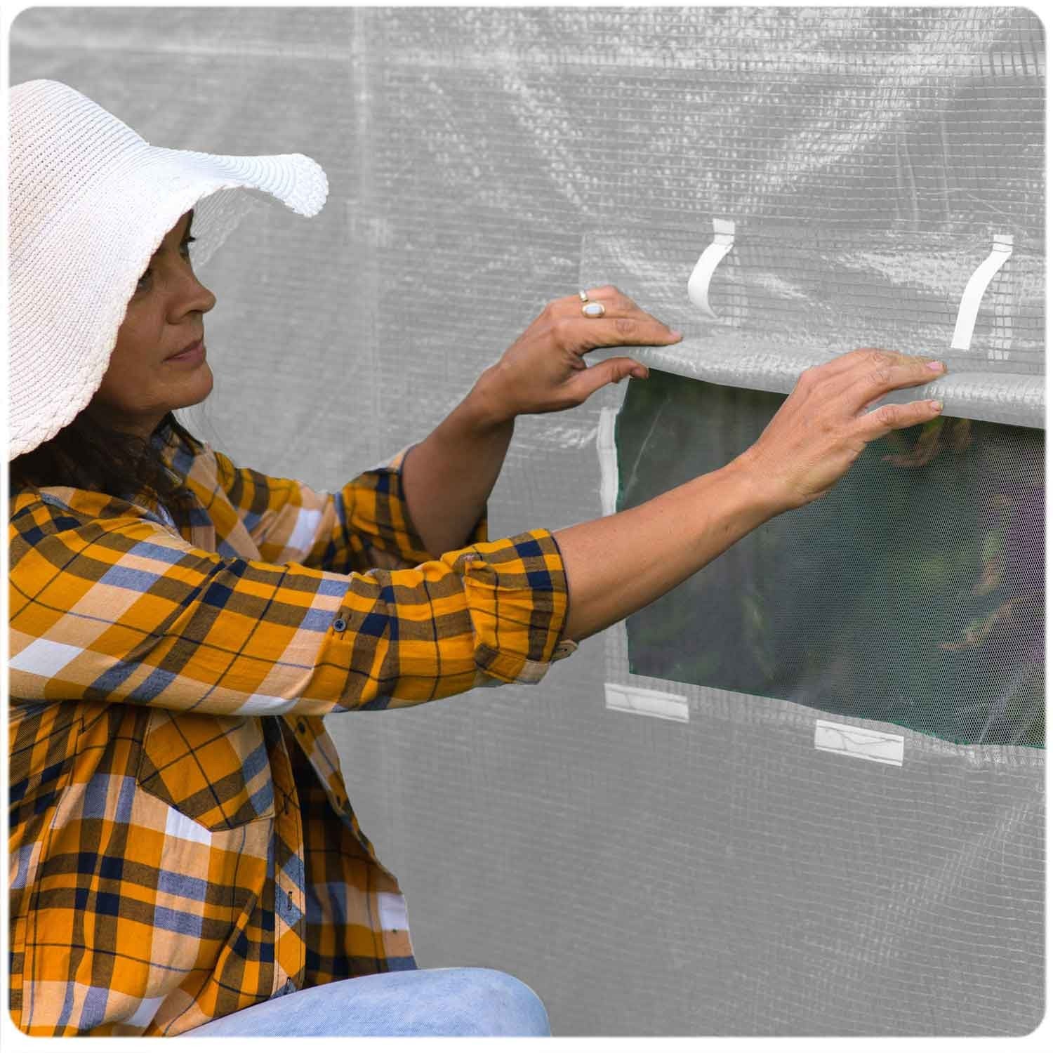 Tunnel de jardin en aluminium 2x3m (6m2) blanc Plonos - 3