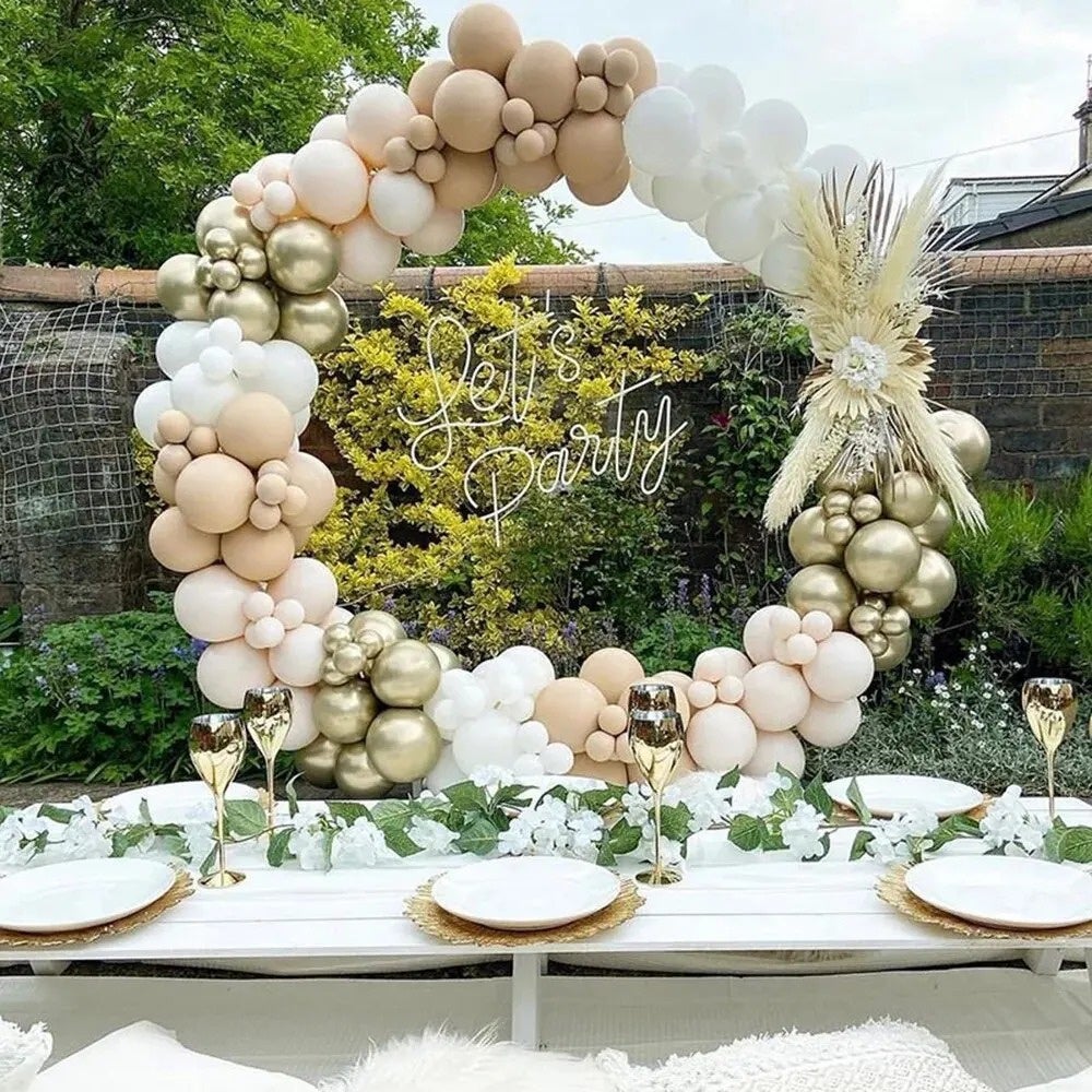Cet ensemble d'arche de ballons de 203 pièces convient aux anniversaires, aux fêtes d'anniversaire, aux fêtes prénatales et aux décorations de mariage - 4