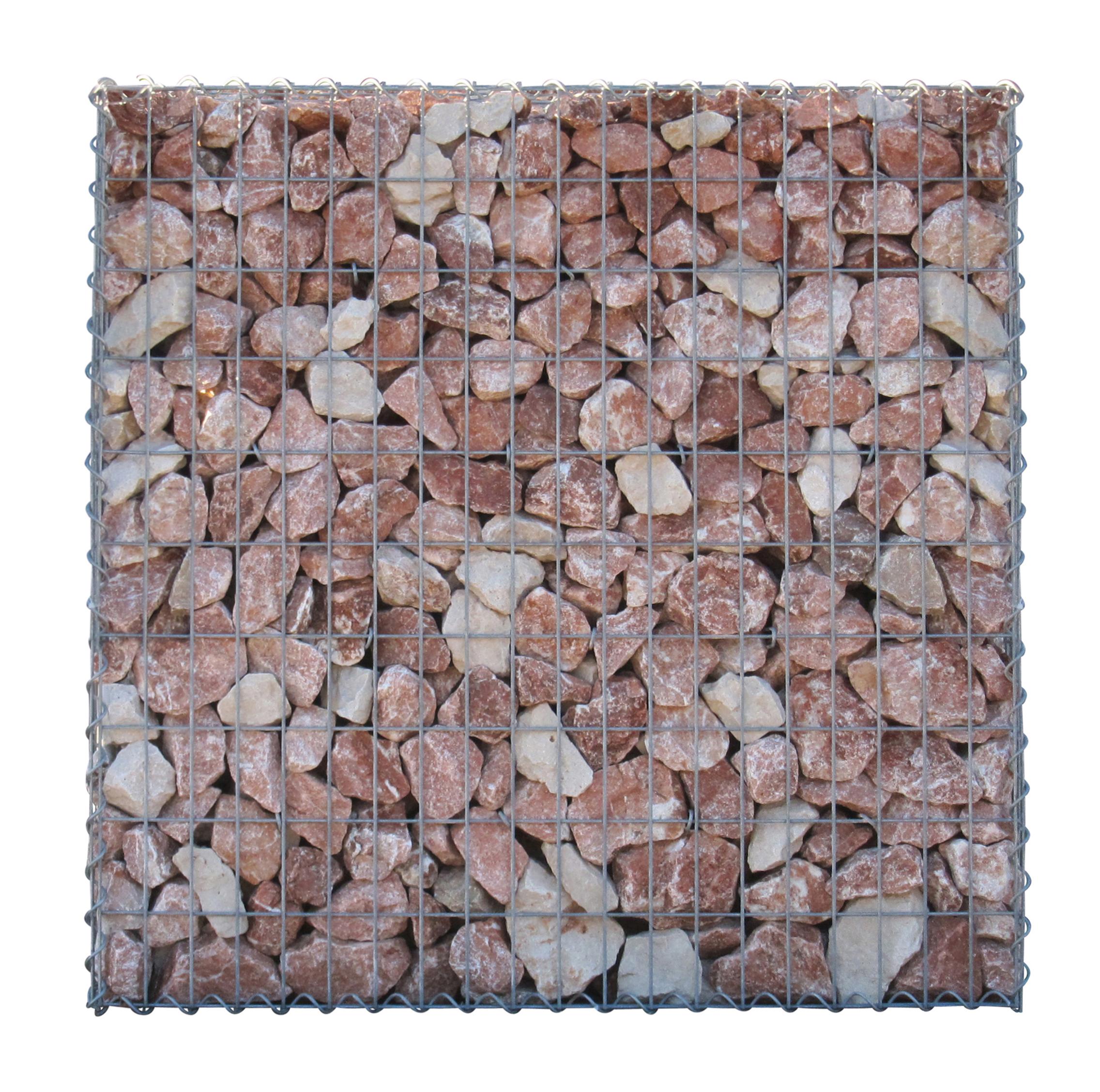 Gavión de acero galvanizado 100x100x30cm (LxAxP), malla 5 x 10cm, Anillo en C, jaula metálica para muro o jardín - 3