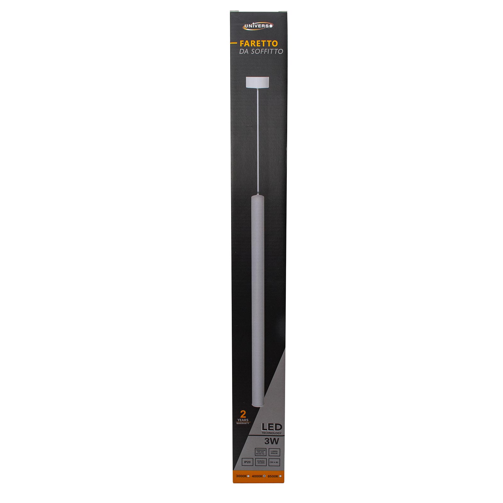 Lampe pendante cylindrique moderne et élégante LED 3W lumière chaude pendentif de cuisine 50cm table à manger bar 230V NOIR 4000K - 5
