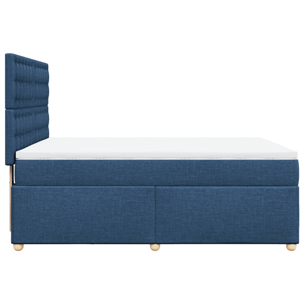 Sommier à lattes de lit avec matelas Bleu 160x200 cm Tissu — COMFORTXL - 5