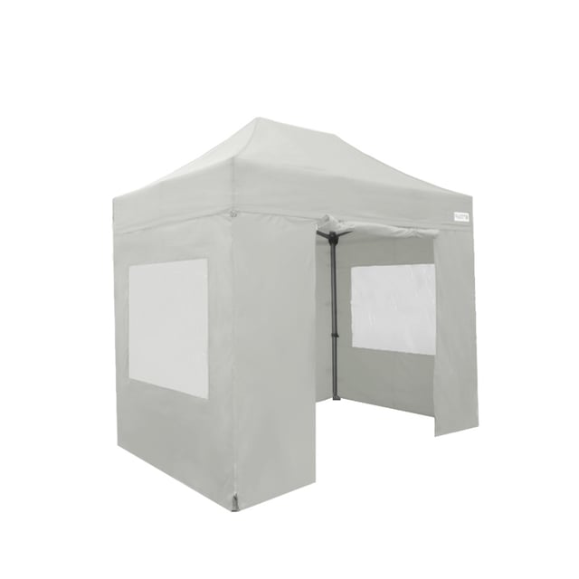 FRANCE BARNUMS -Tente Pliante 2 x 3m | Tonnelle 6m² | Abri, Jardin, Terrasse| Aluminium 45mm | Blanc | Murs amovibles avec Fenêtres