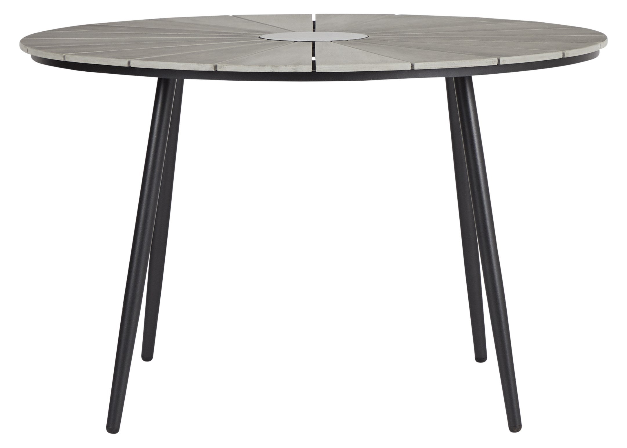Dance stół ogrodowy Ø120 cm, czerń i jasnoszary.