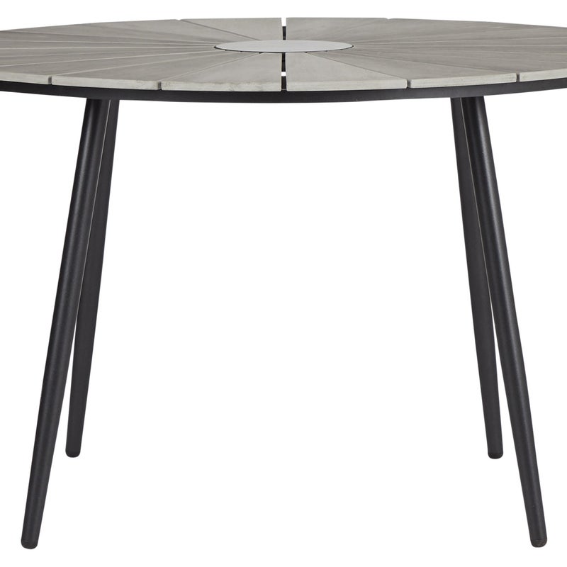 Dance stół ogrodowy Ø120 cm, czerń i jasnoszary.