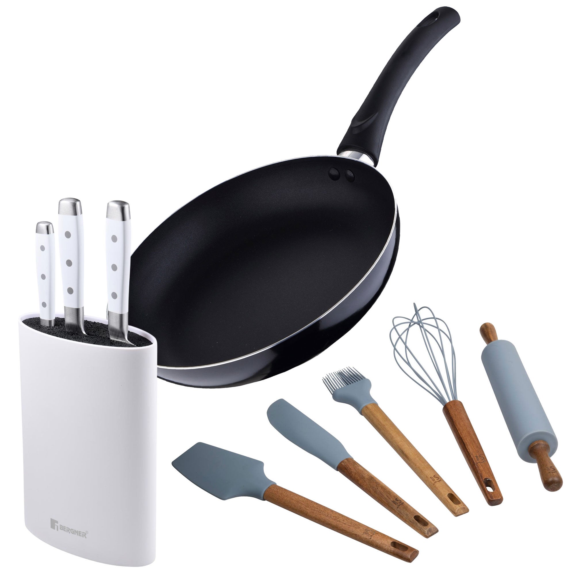 Bastide Diffusion Hora - Lot De 5 Casseroles Triple Fond Inox 12 à 20 Cm - Induction Tous Feux