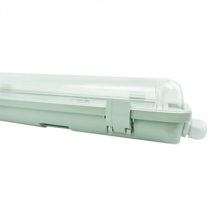 Lampa do garażu piwnicy T8/G13 hermetyczna 15W tworzywo sztuczne szaro-klosz przezroczysty wym:7,6x126x10cm IP65 Ecolight