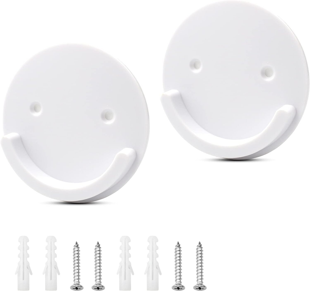 Uniwersalne uchwyty na drążek prysznicowy, 2 sztuki, uchwyty na drążek prysznicowy montowane na ścianie (okrągłe, białe)