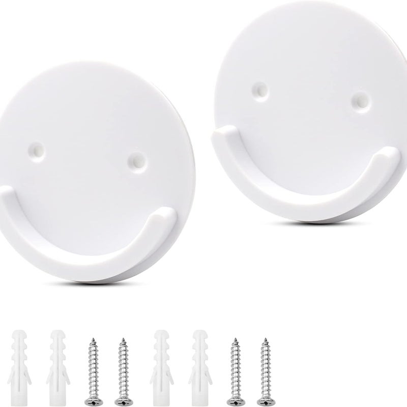 Uniwersalne uchwyty na drążek prysznicowy, 2 sztuki, uchwyty na drążek prysznicowy montowane na ścianie (okrągłe, białe)