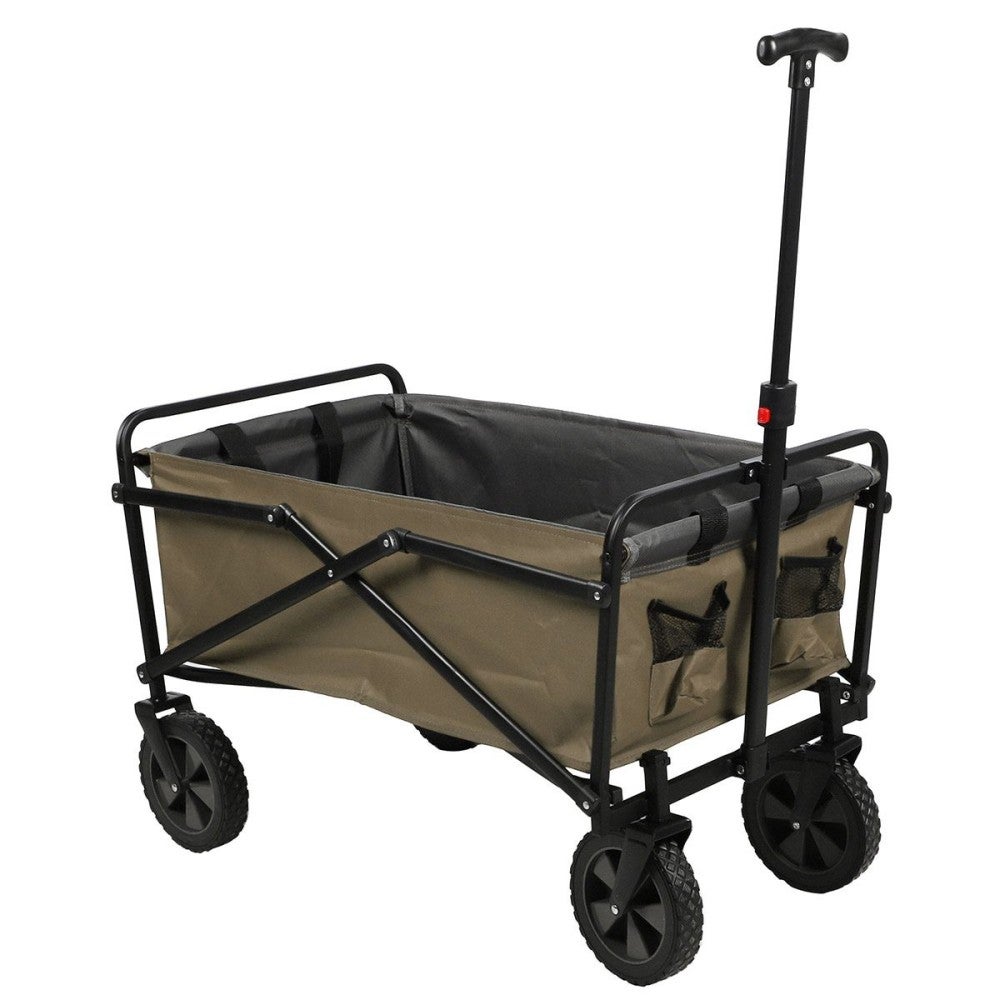 TRESKO Chariot De Transport Pliable Avec Toit, Compartiment Isotherme Et Stores Latéraux - 150 Kg - Pneus Pleins