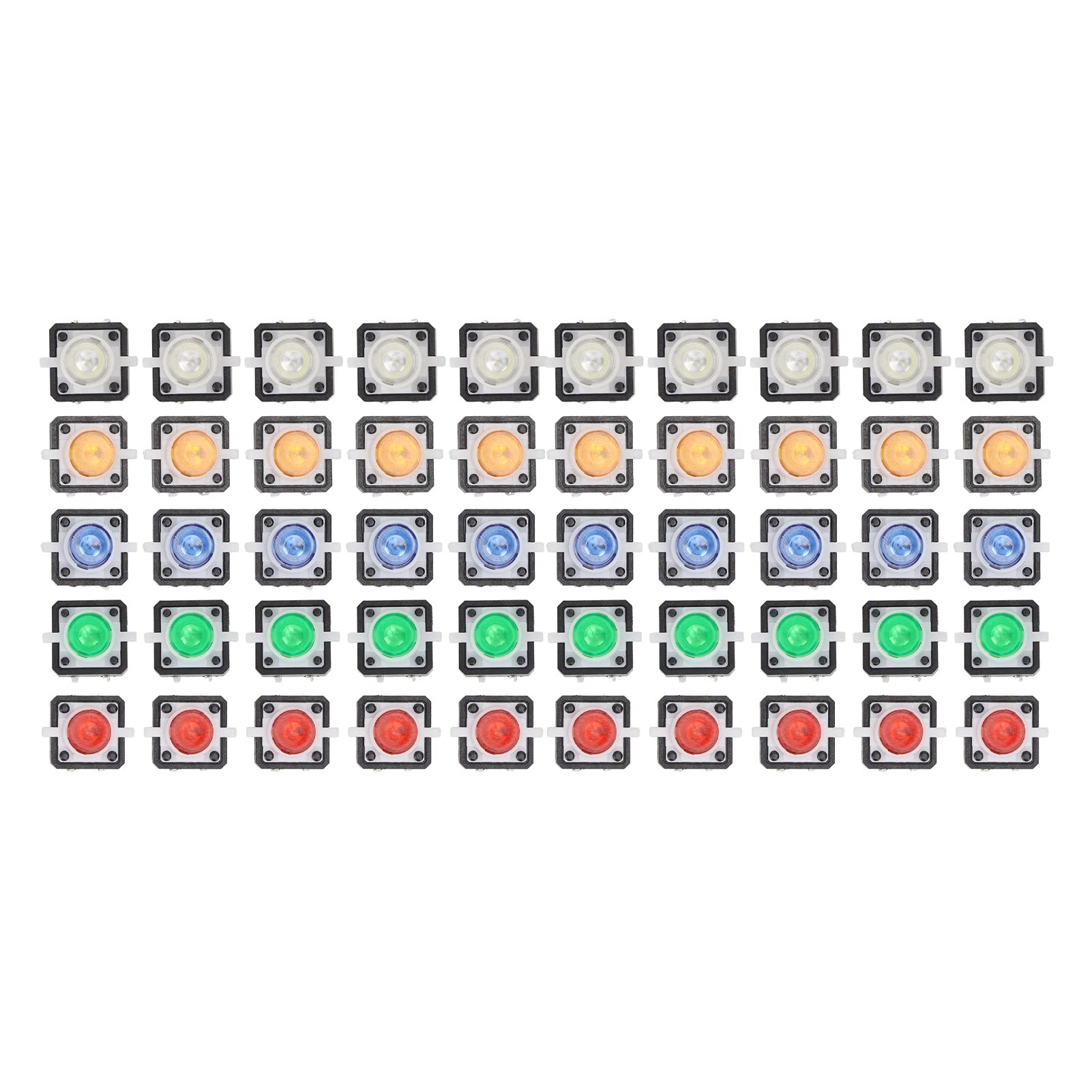 Boutons Poussoirs Momentanés 16 Mm - Lot De 5, 1NO+1NC, LED Rouge 12V, Pour Panneau De Contrôle - 7