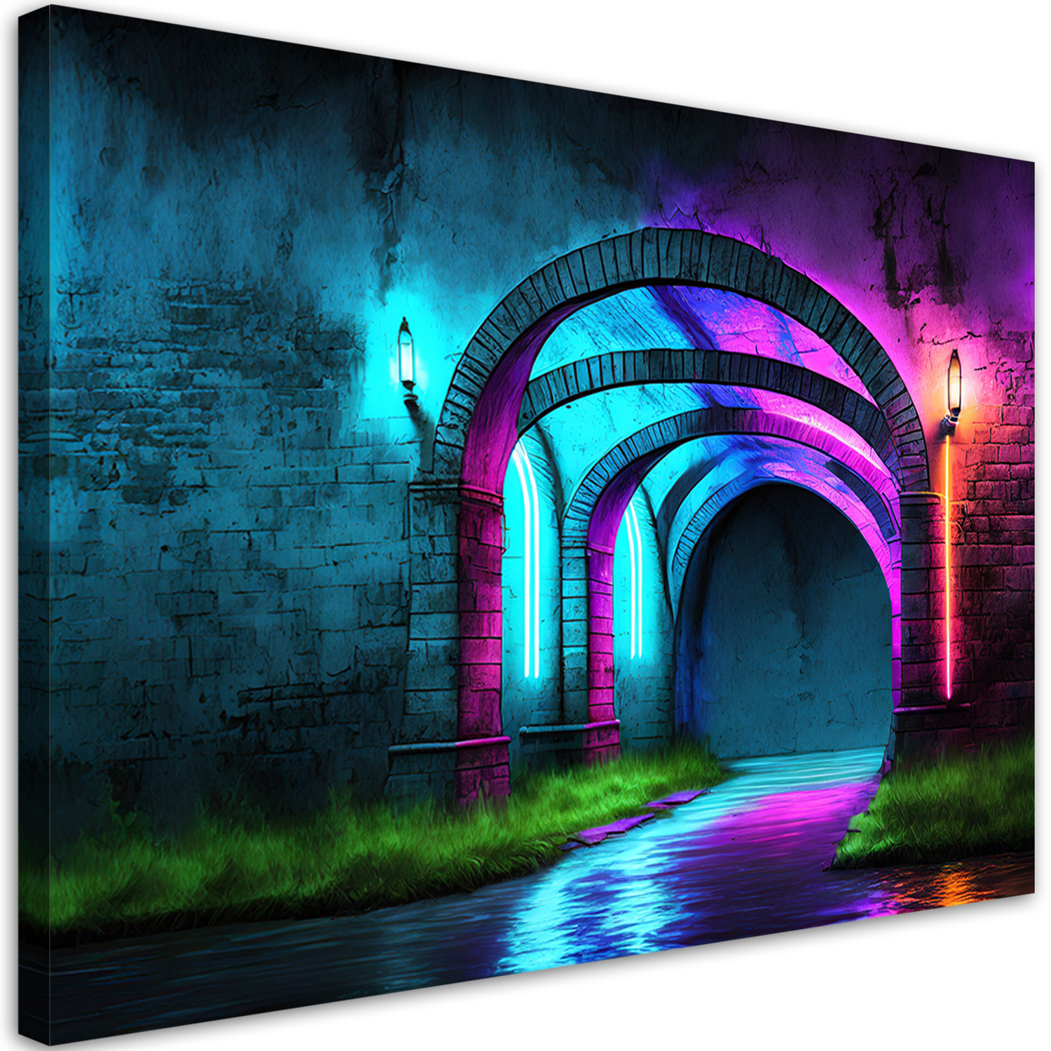 Obraz na płótnie, Abstrakcja tunelu neonowego 60x40
