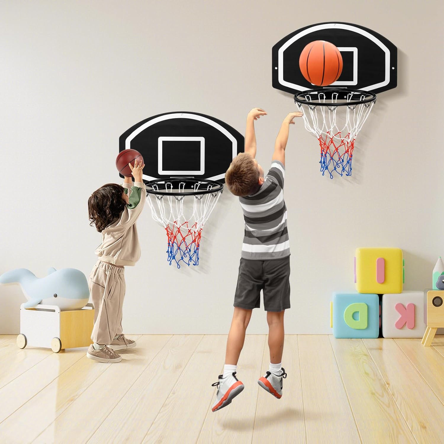 COSTWAY Canasta Baloncesto Para Pared – Tablero De 72x45 Cm Para Niños Y Adultos
