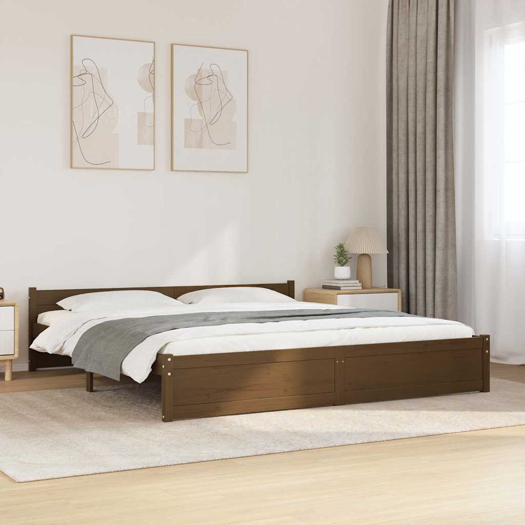 Łóżko Drewniane Rama Łóżka Sofa Brązowe Do Sypialni Pokoju 200 x 200 cm